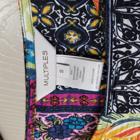 NWT Multiples Colorful Patchwork Women's Top Size Small - Picture 7 of 8